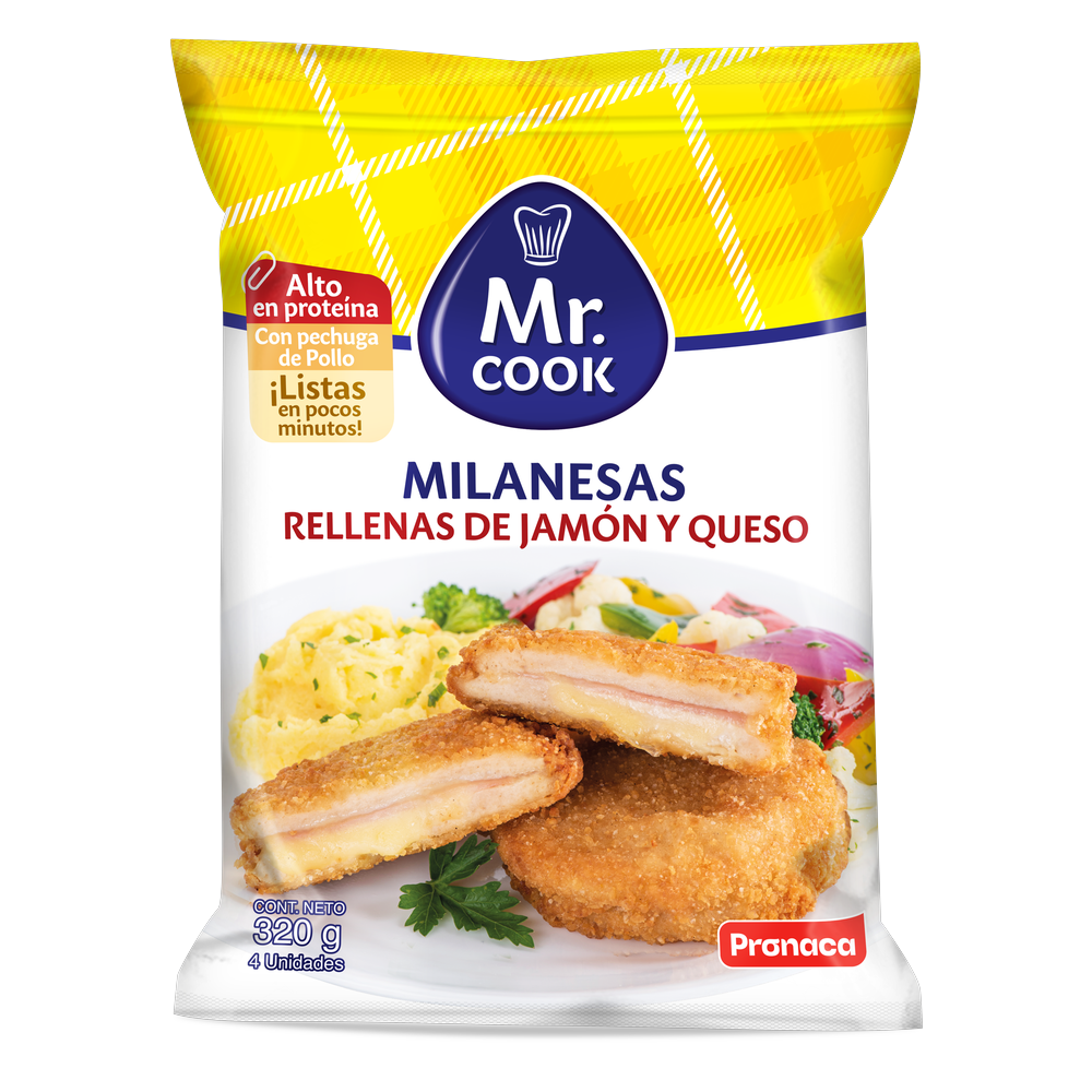 Milanesa rellena de jamón y queso