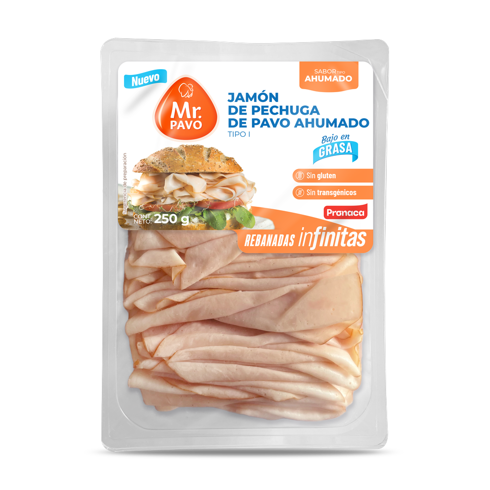 Jamón de Pechuga de Pavo Rebanadas Extrafinas
