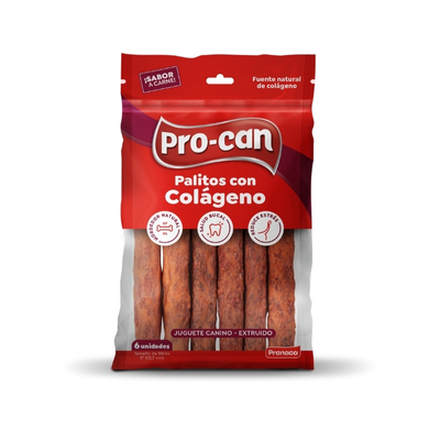 6 Palitos con Colágeno Sabor Carne 5''