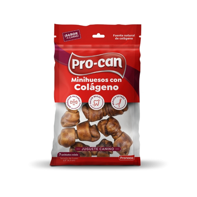 7 Minihuesos con Colágeno Sabor Carne 2,5''