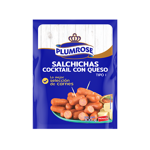 Salchicha coktail con queso