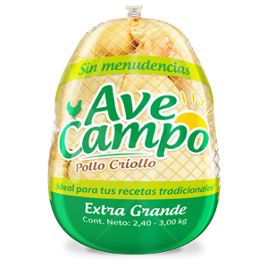 Pollo extra grande sin menudencias