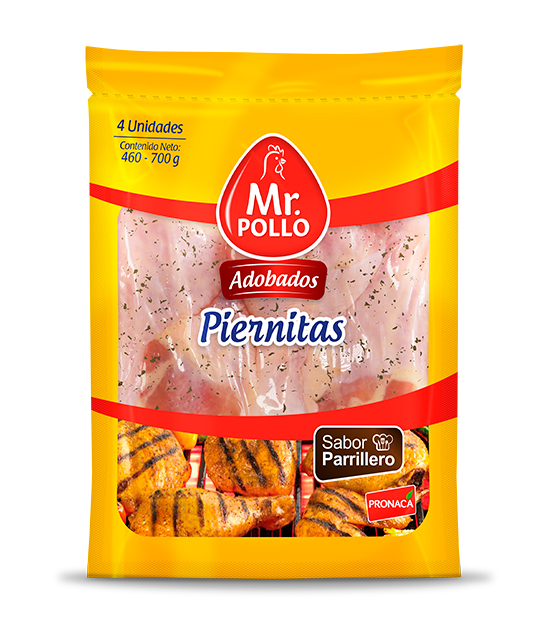 Mr. Pollo en novenos parrillero